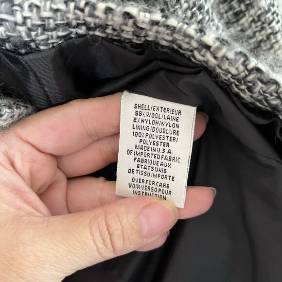 Talbots Wool Boucle Tweed Blazer Jacket Black/White/Gray Women 6 W/Fringe - Picture 4 of 8